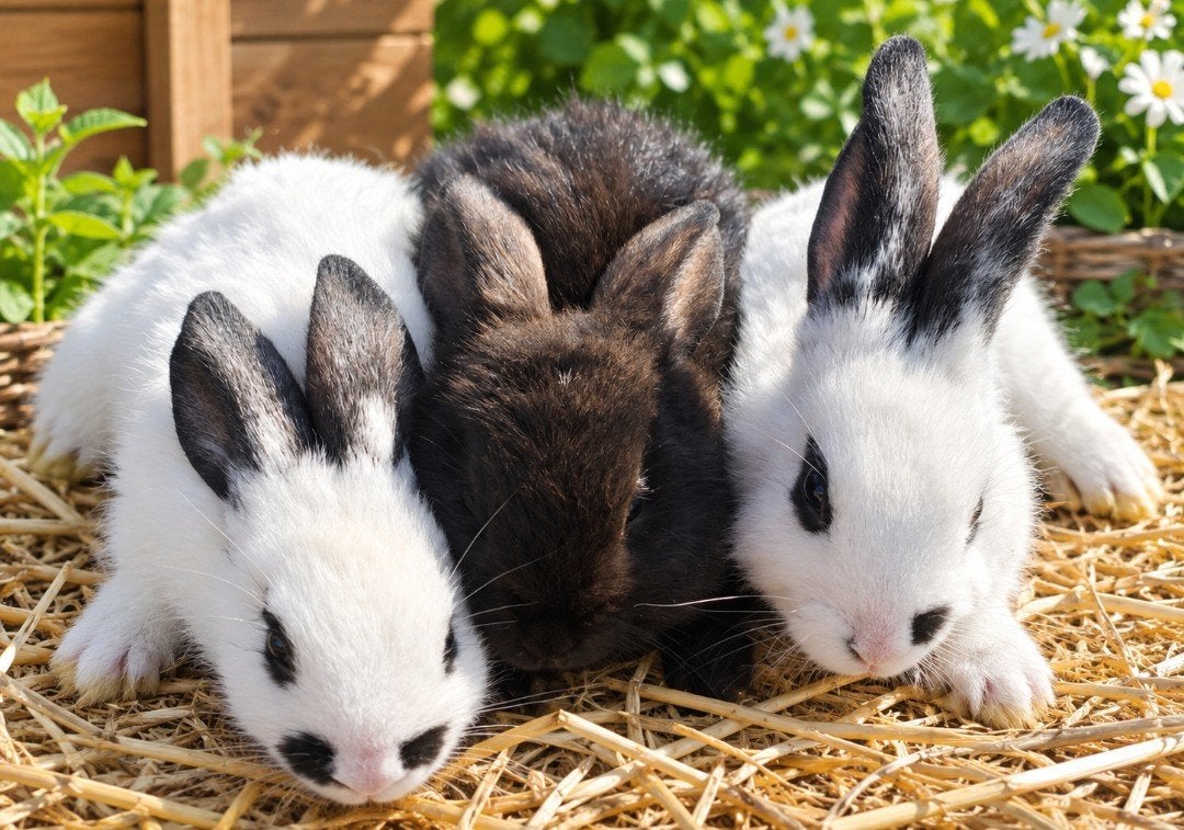 Lotharinger X witte nieuw Zeelander, Meerdere dieren, Groot, 0 tot 2 jaar