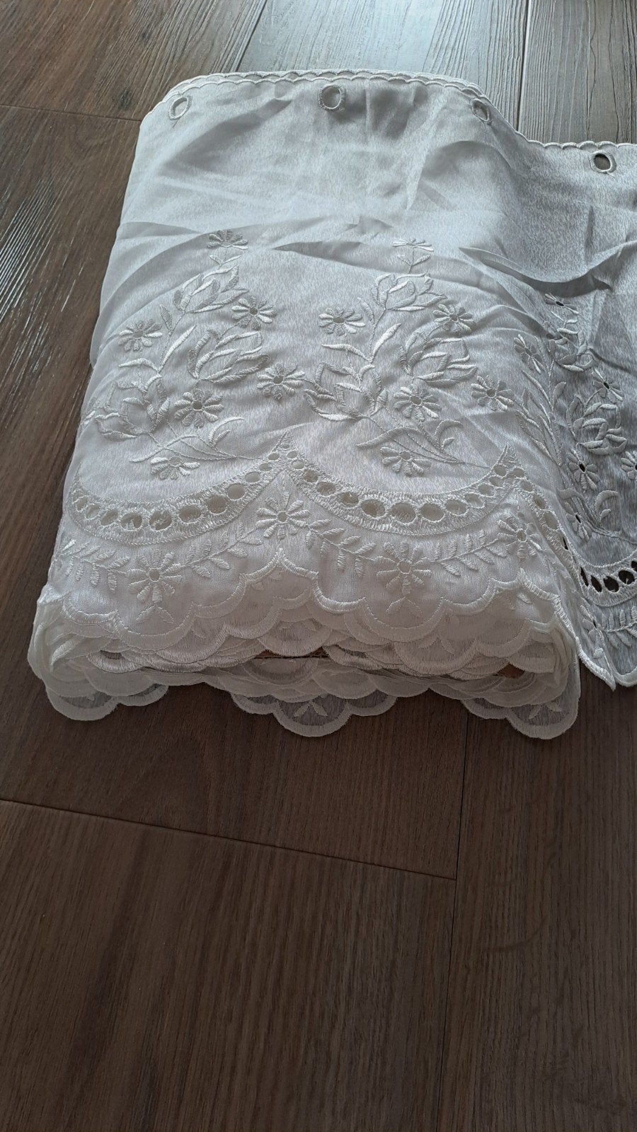 Nieuwe rol vitrage stof, 15 meter lang, 45 cm hoog, 120 cm of meer, Wit, Ophalen of Verzenden, Kant