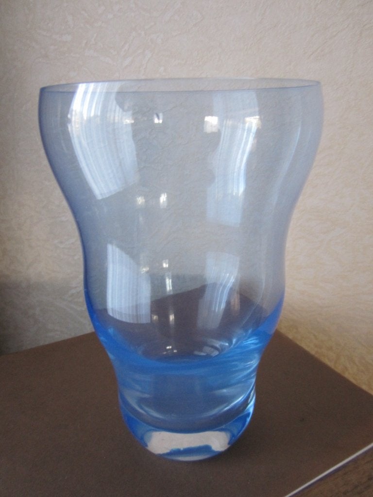 Mooie Bohemia chrystal model Fontana vaas - blauw, Verzenden