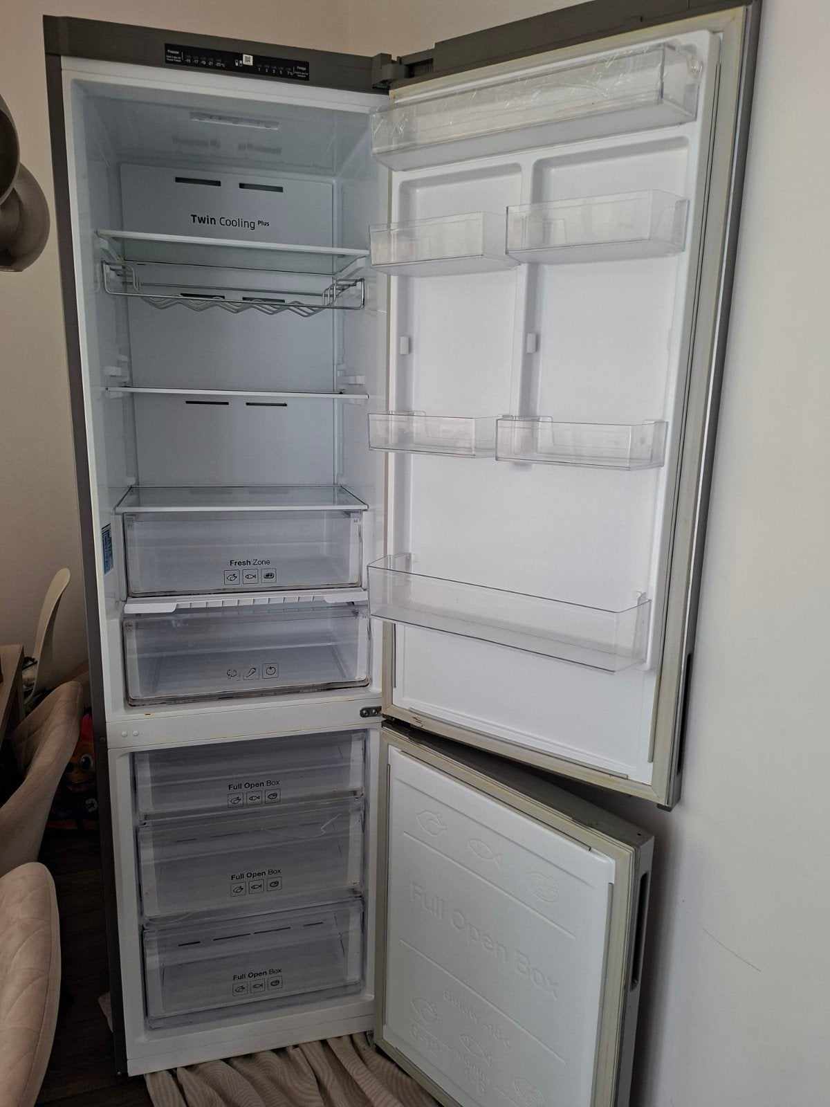 Samsung Koelkast met vriezer -, Witgoed en Apparatuur, Koelkasten en IJskasten, Gebruikt, 200 liter of meer, 60 cm of meer, Met aparte vriezer