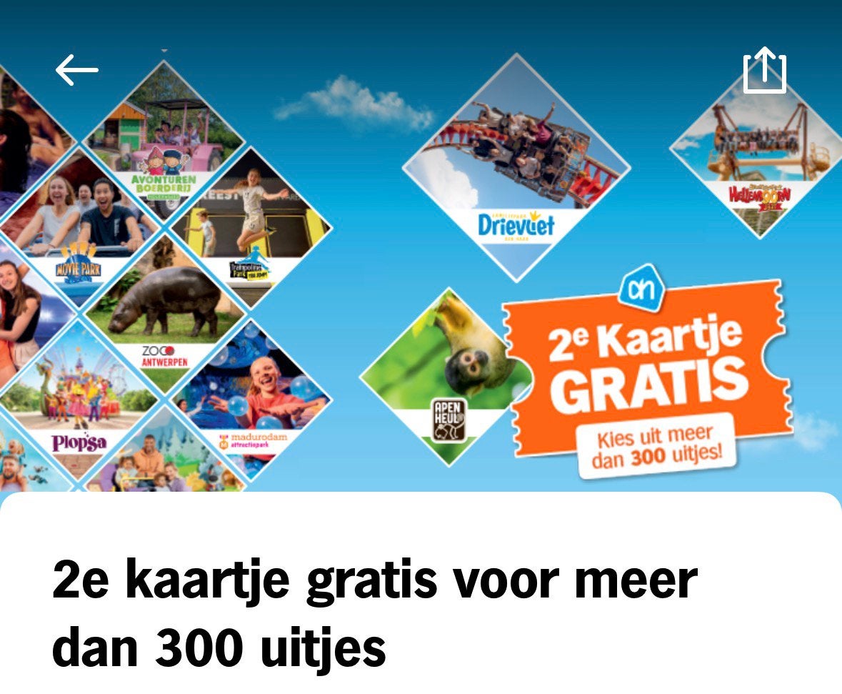Gratis AH spaaractie 2e kaartje gratis voor een uitje, Albert Heijn, Ophalen