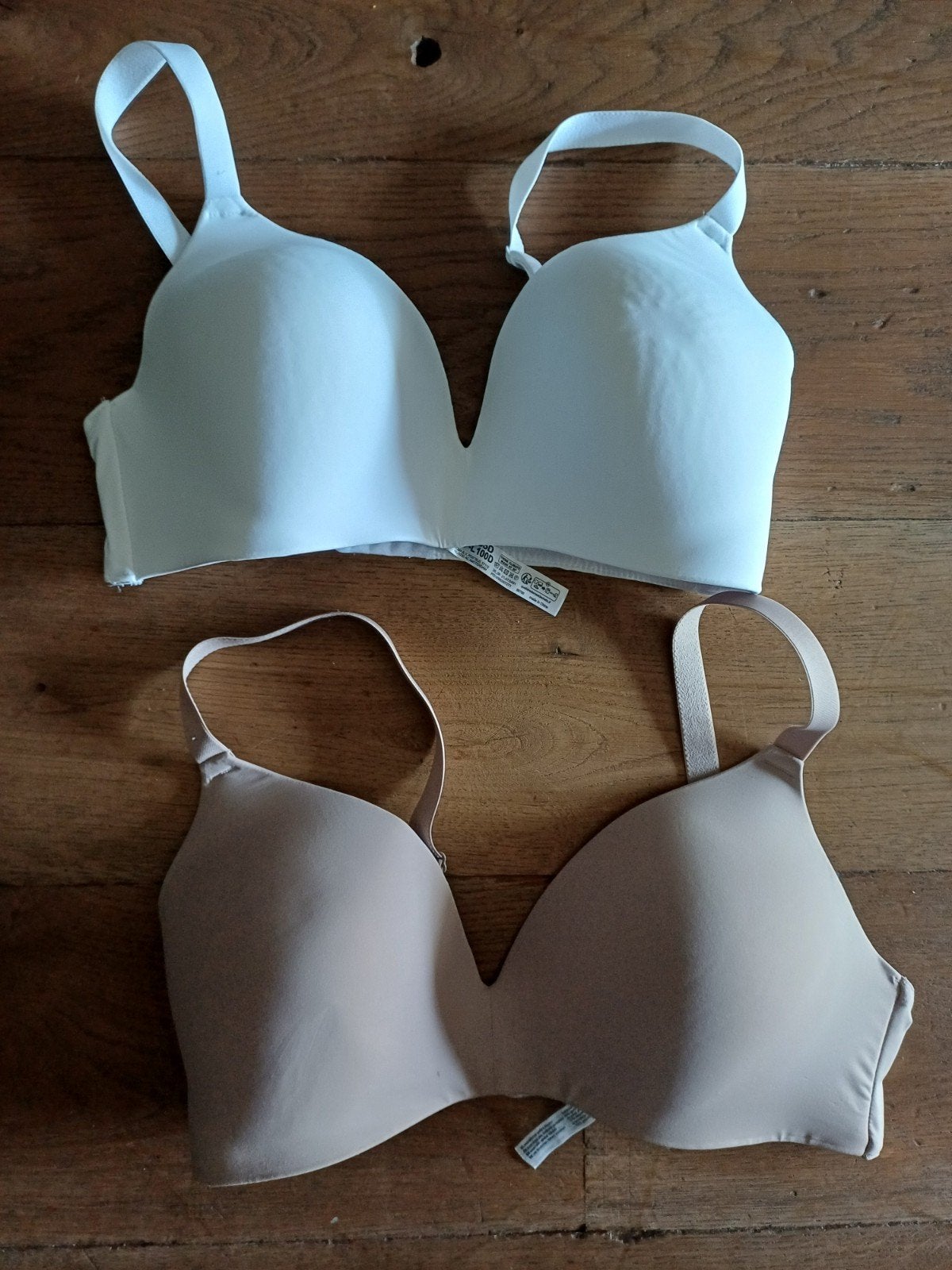 Hema BH 85D 1 wit/1 beige - 2x gedragen, Hema, Ophalen of Verzenden, Wit, BH