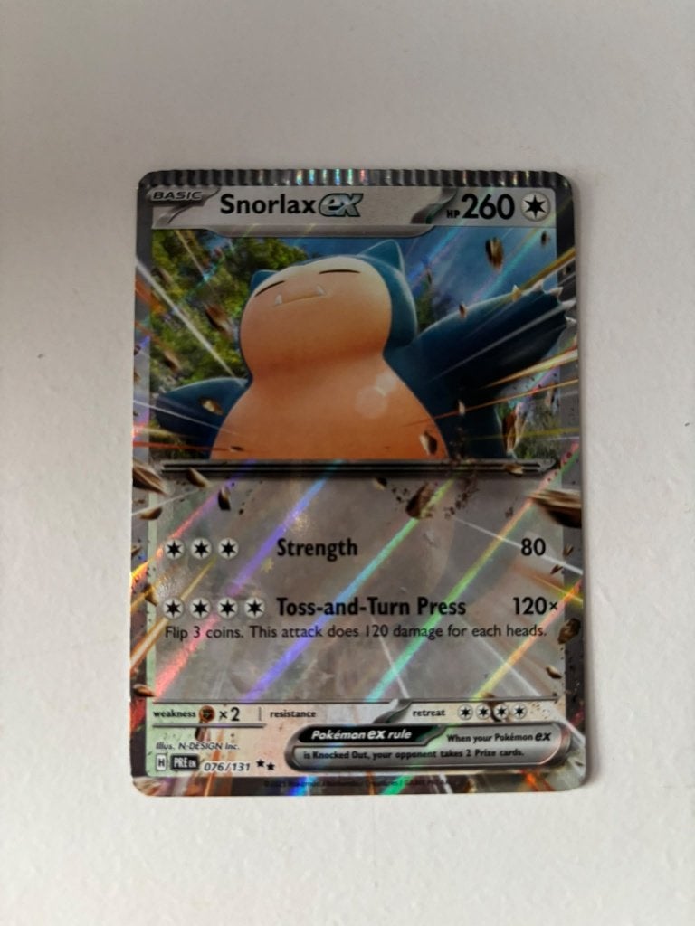 Snorlax ex 076/131 – Crimp Error, Ophalen of Verzenden, Zo goed als nieuw, Losse kaart