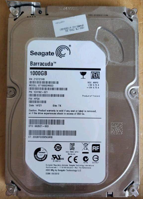Seagate Barracuda 1TB SATA Harddisk 7200RPM, Computers en Software, Harde schijven, Intern, Gebruikt, Ophalen of Verzenden, 1TB