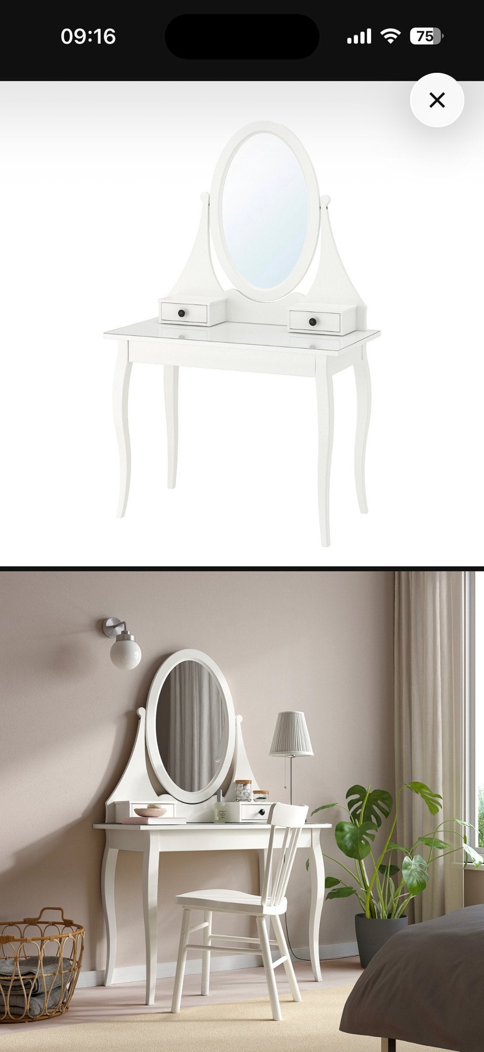 Witte kaptafel met spiegel en lades, Ophalen, Gebruikt, 100 tot 150 cm, 50 tot 100 cm