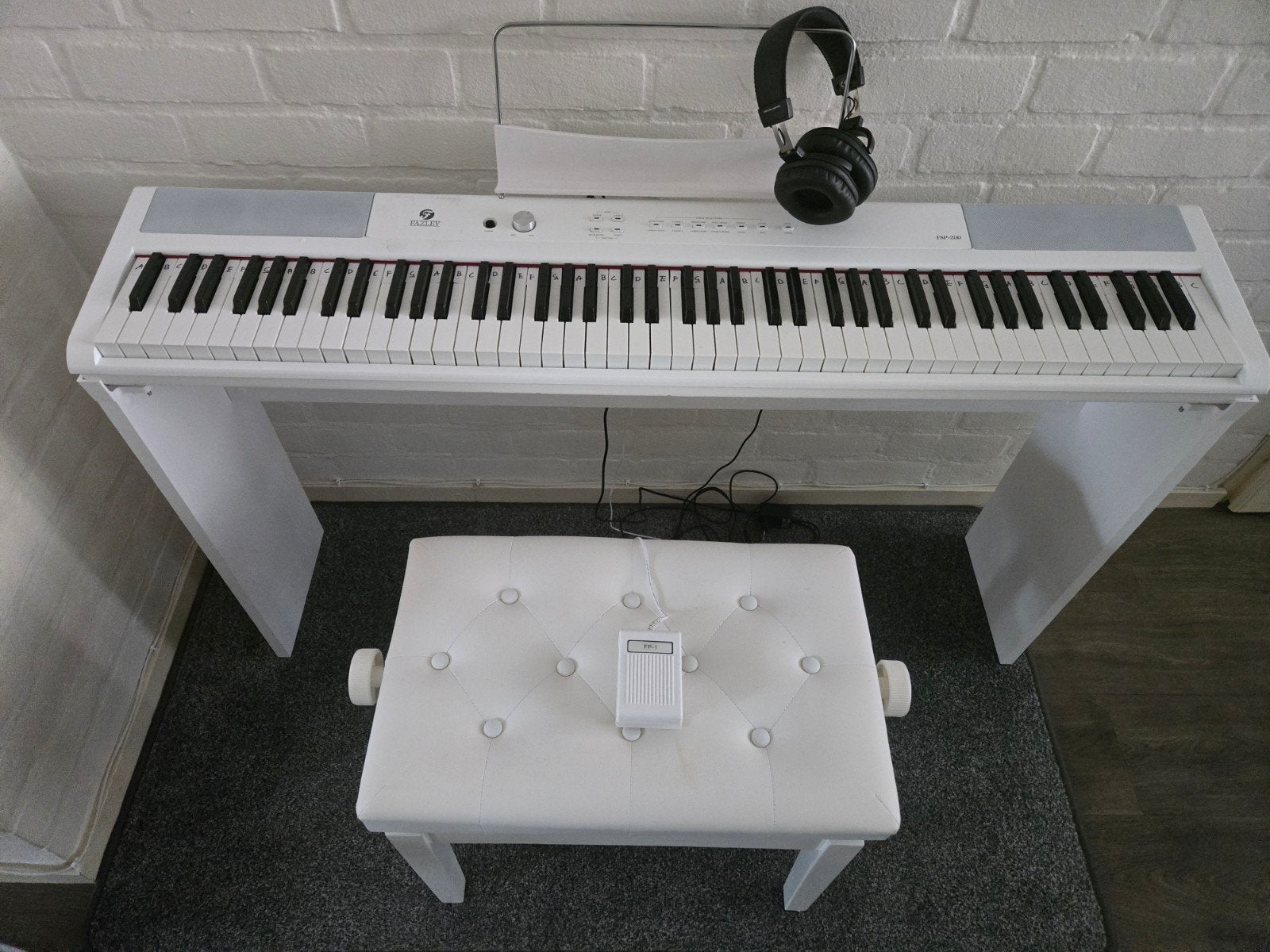 Fazley FSP 200 digitale Piano Set (incl. Bank & Koptelefoon), Ophalen, Wit, Nieuw, Piano