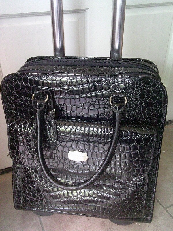 JASPER CONRAN Tripp zwarte reistas/werktas op wielen, Ophalen, Gebruikt, Zwart, 35 tot 55 cm