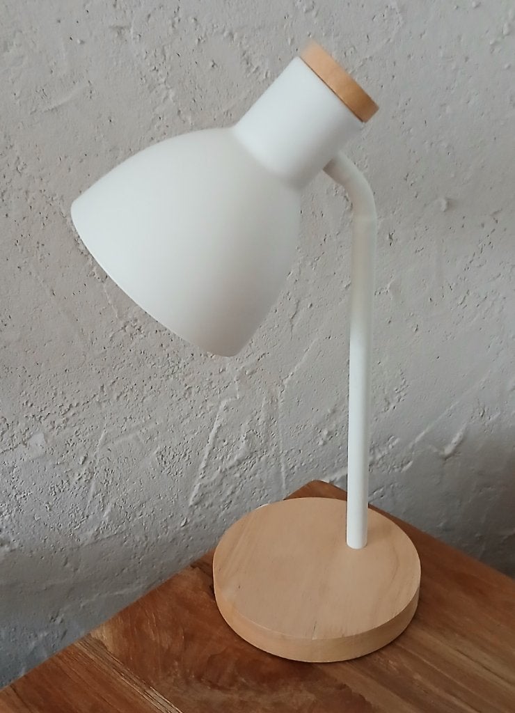 Lamp Tafellamp/bureaulampje Design Light - wit, Ophalen of Verzenden, Zo goed als nieuw, Metaal, Minder dan 50 cm