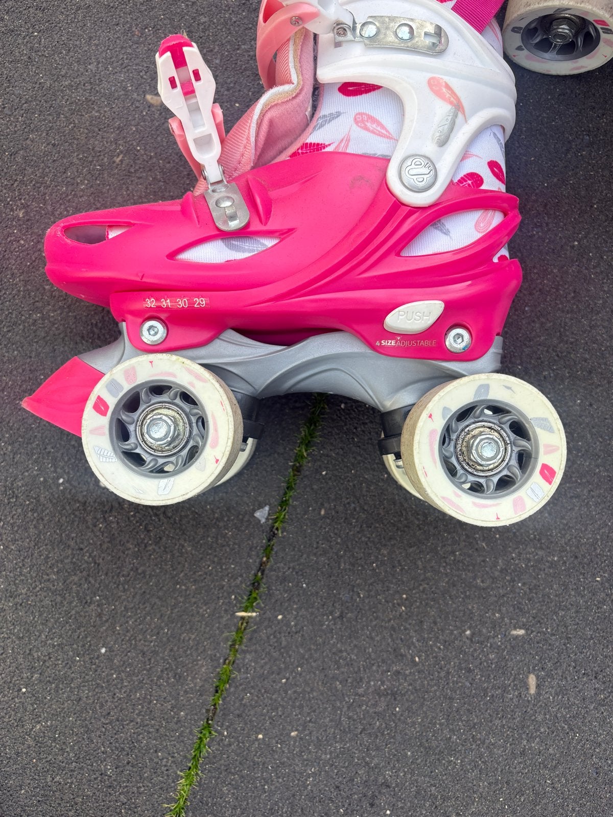 Roze verstelbare rolschaatsen met bescherming, Kinderen en Baby's, Ophalen, Verstelbaar, Gebruikt, Kinderen