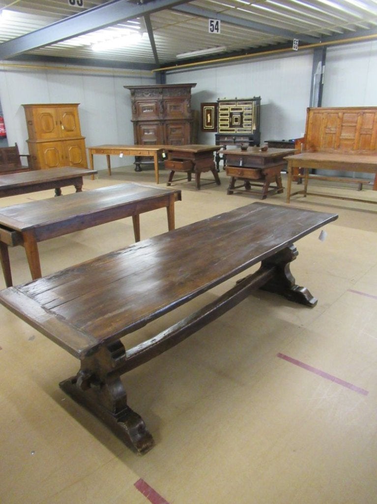 Oer 11841 hele lange vintage eikenhouten tafel, L= 247 cm, Ophalen