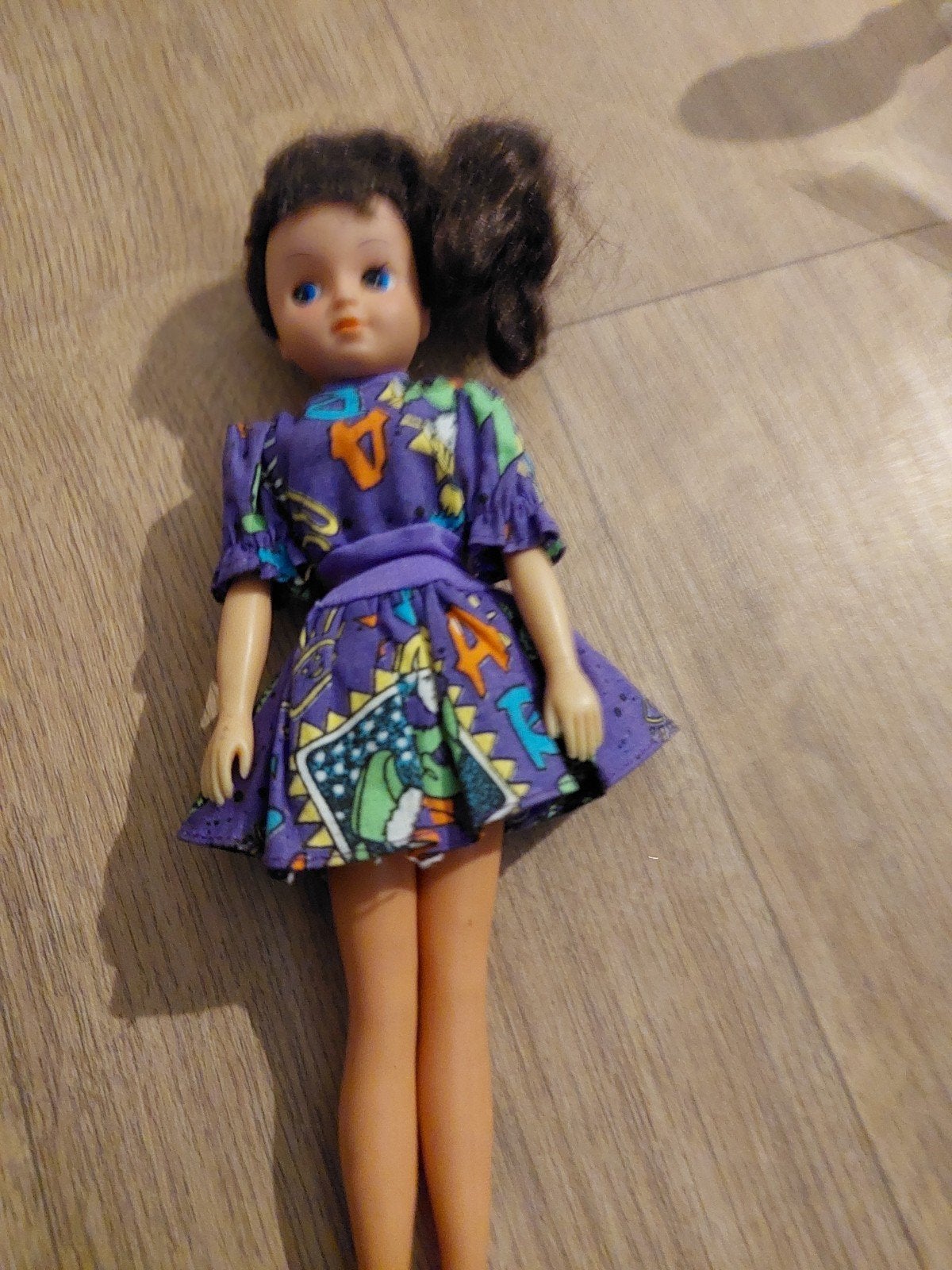 Vintage Fleur pop met paarse jurk - jaren '80, Verzamelen, Ophalen of Verzenden, Gebruikt, Pop