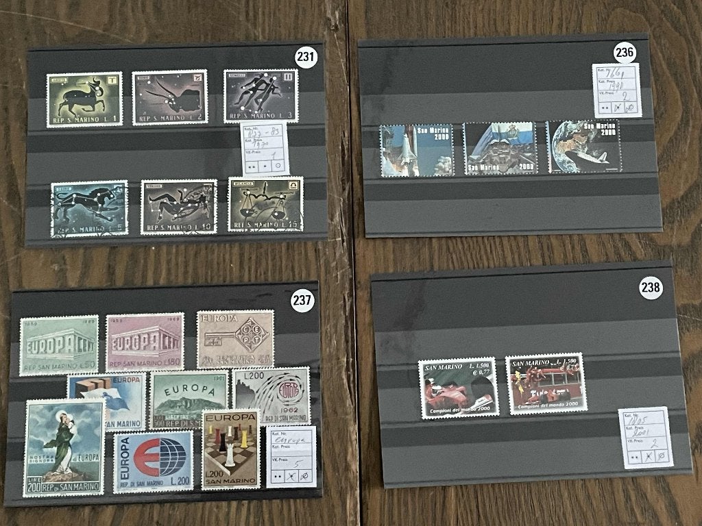 postzegels San Marino postzegels kaart 231+237+236+238, Verzenden, Postfris
