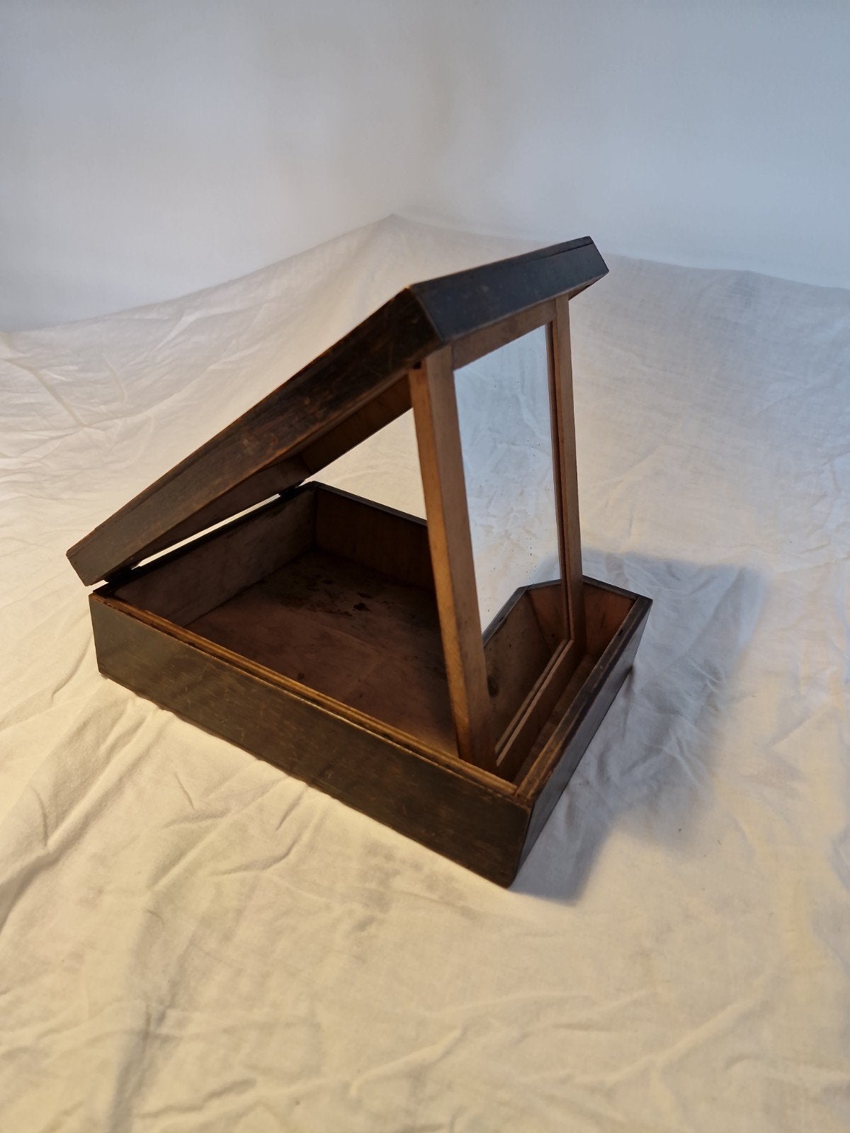 Antieke houten scheerdoos met spiegel, Ophalen