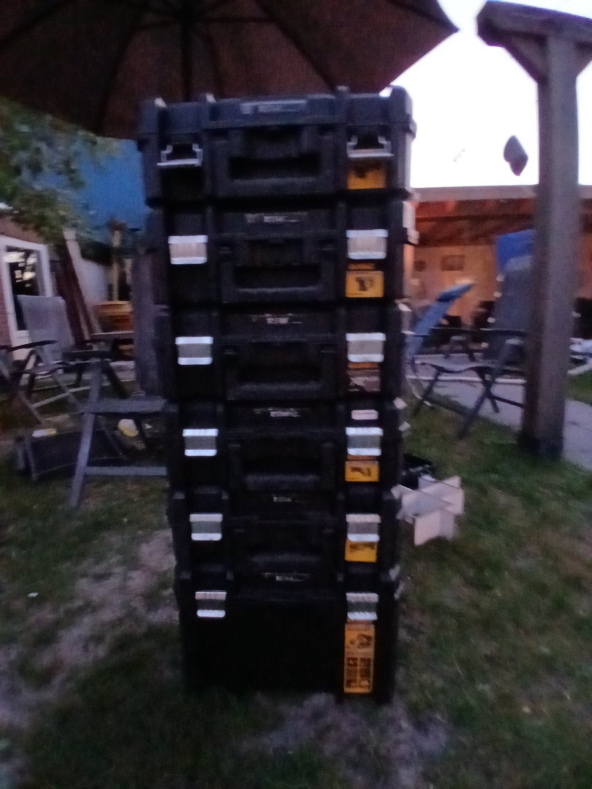 6 Dewalt TSTAK Gereedschapskisten Set - Modulair Opbergsyste, Ophalen, Gebruikt