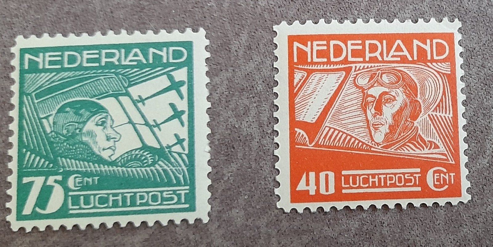 1928 Nederland Luchtpost postzegels 40 en 75 cent, Postzegels en Munten, Ophalen of Verzenden, Postfris