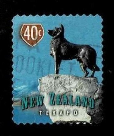 postzegel 1672 Nieuw-Zeeland stadsgezichten Hond Tekapo, Ophalen of Verzenden, Gestempeld