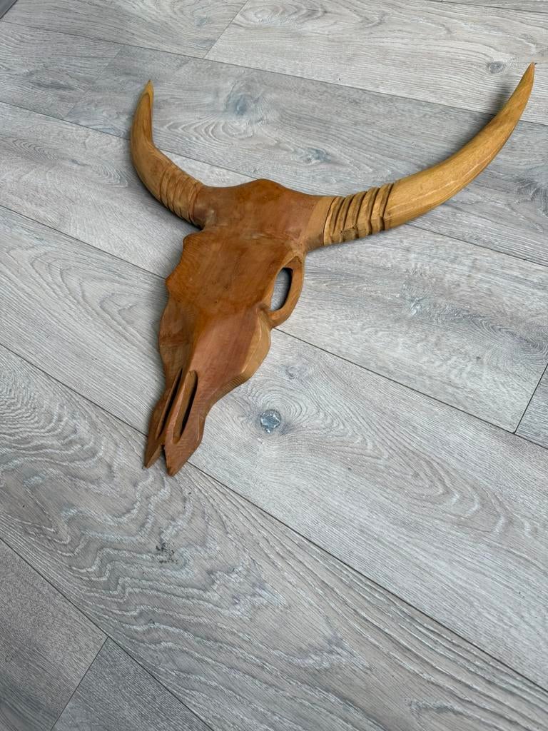 Houten koeien skull, Ophalen