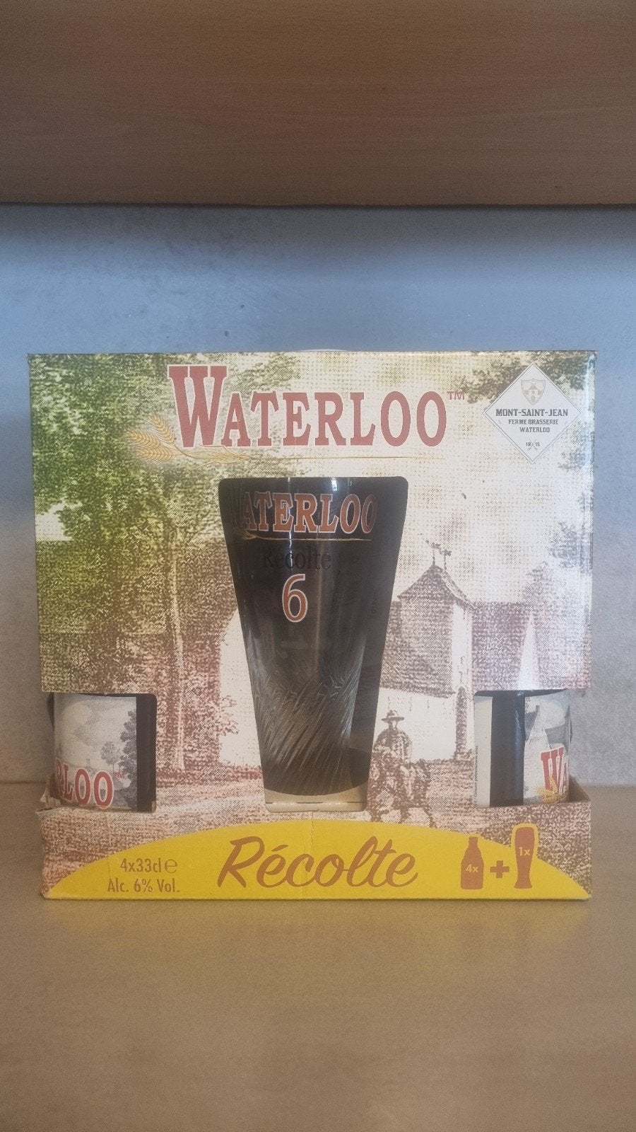 Waterloo Récolte '20 - Mont-Saint-Jean - 4x 33cl + glas, Verzamelen, Ophalen of Verzenden, Zo goed als nieuw, Flesje(s), Overige merken