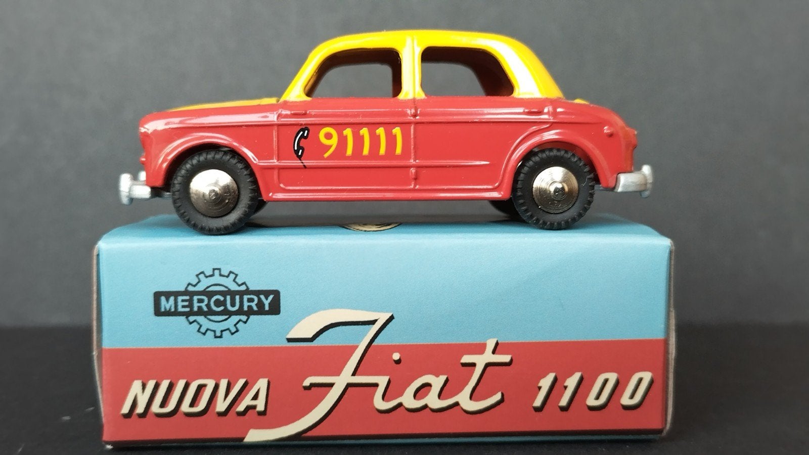 Fiat 1100 Taxi 1:43 Mercury Italy Re-edition Pol, Hobby en Vrije tijd, Overige merken, Auto, Verzenden, Nieuw