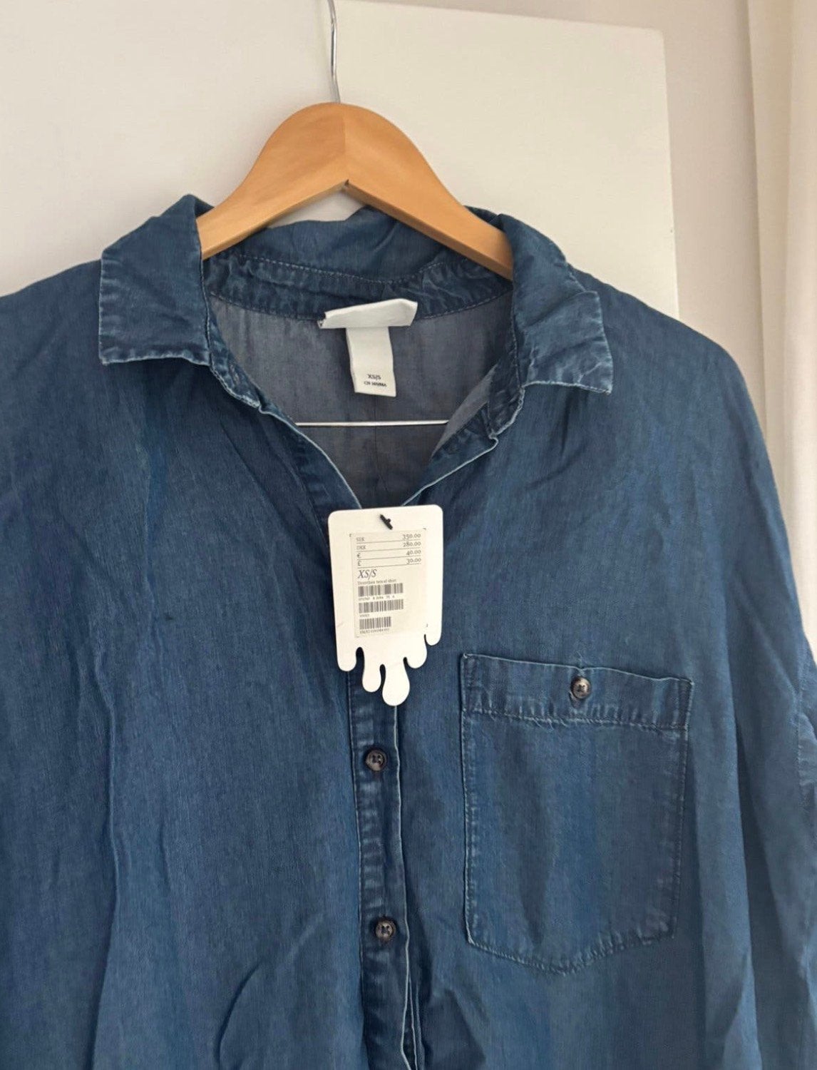 Monki denim tuniek, blauw overhemd, spijker jurk,dress, XS/S, Kleding | Dames, Ophalen of Verzenden, Nieuw, Maat 36 (S), Blauw