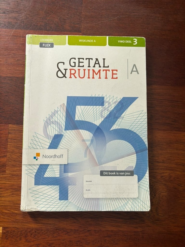 Getal & Ruimte WISKUNDE A vwo deel 3 boek, Boeken, Gelezen, VWO, Wiskunde A, Noordhoff