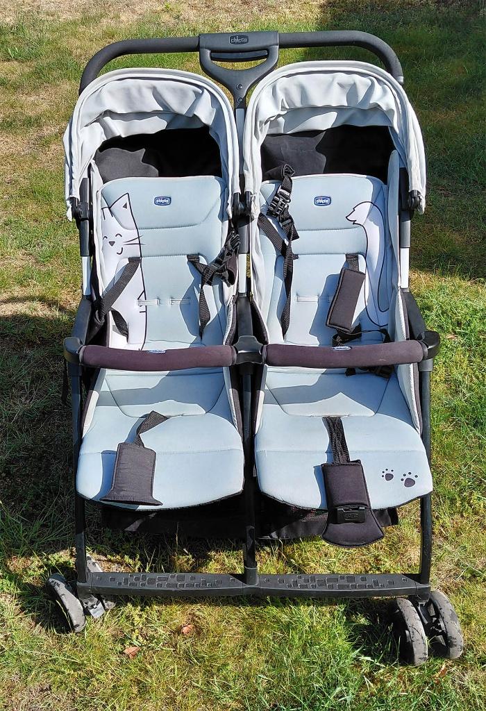 Chicco Twin Buggy, Ophalen, Zo goed als nieuw, Overige merken, Verstelbare rugleuning