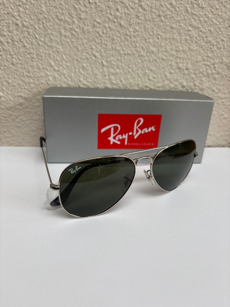 Rayban Aviator Silver Green, Sieraden, Tassen en Uiterlijk, Zonnebril, Nieuw, Ophalen of Verzenden, Ray-Ban