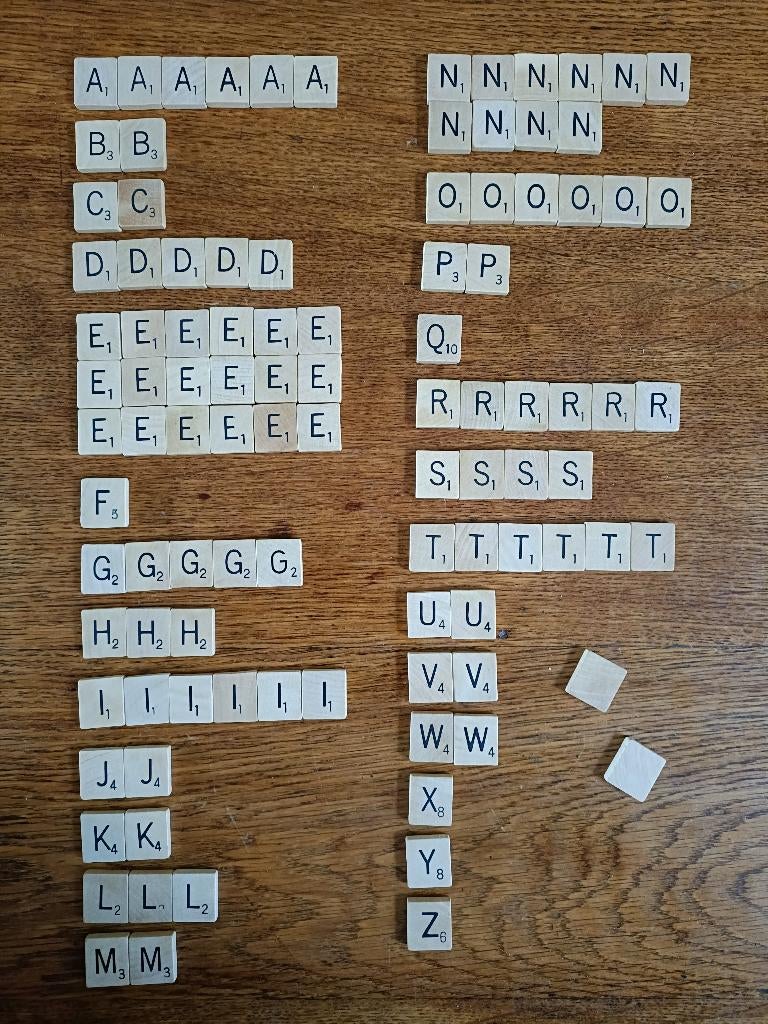 houten scrabble stenen met letters set 100st, Hobby en Vrije tijd, Knutselen, Ophalen of Verzenden, Nieuw