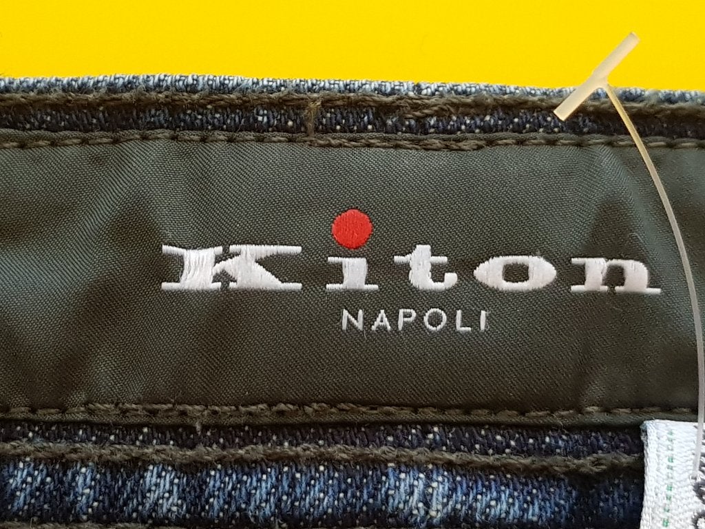 Kiton Napoli spijker  broek met blauwe kleur maat 36, Zo goed als nieuw, Kiton Napoli, Broek of Spijkerbroek, Verzenden