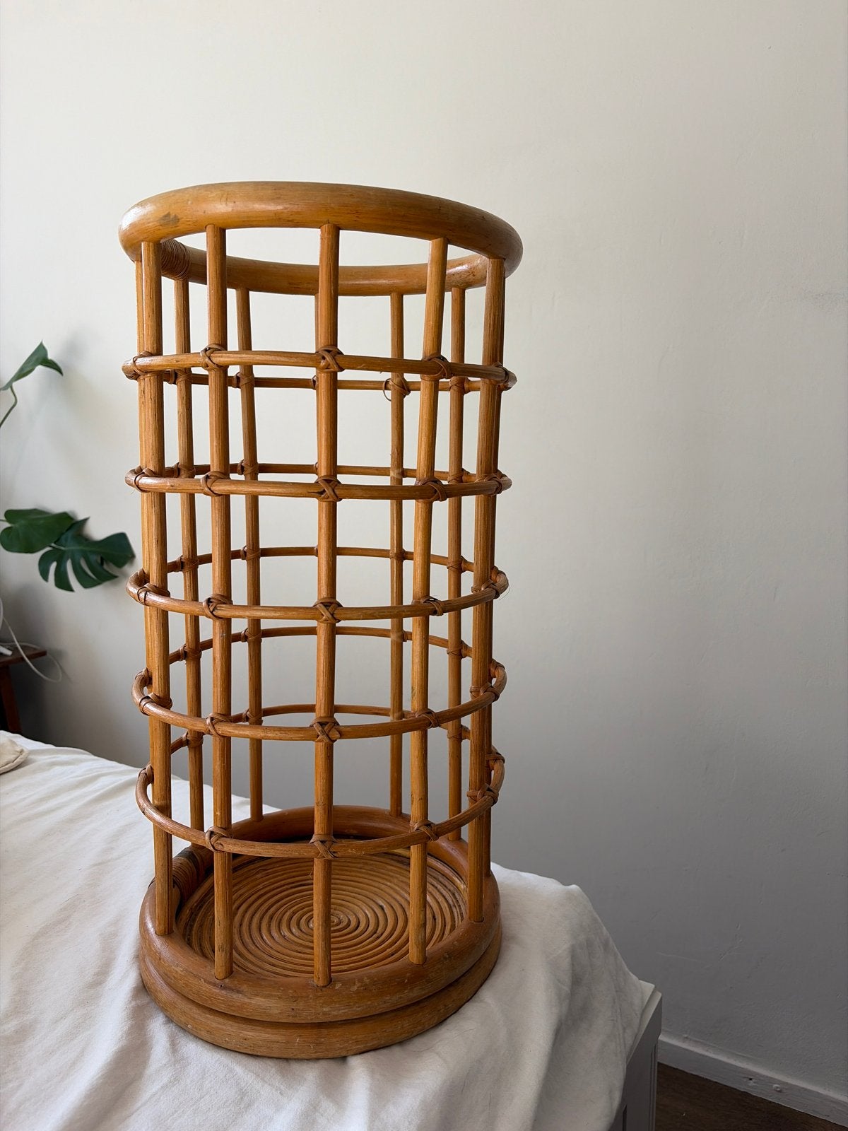 Vintage MCM paraplubak bamboe rotan jaren 60 Franco Albini, Ophalen of Verzenden