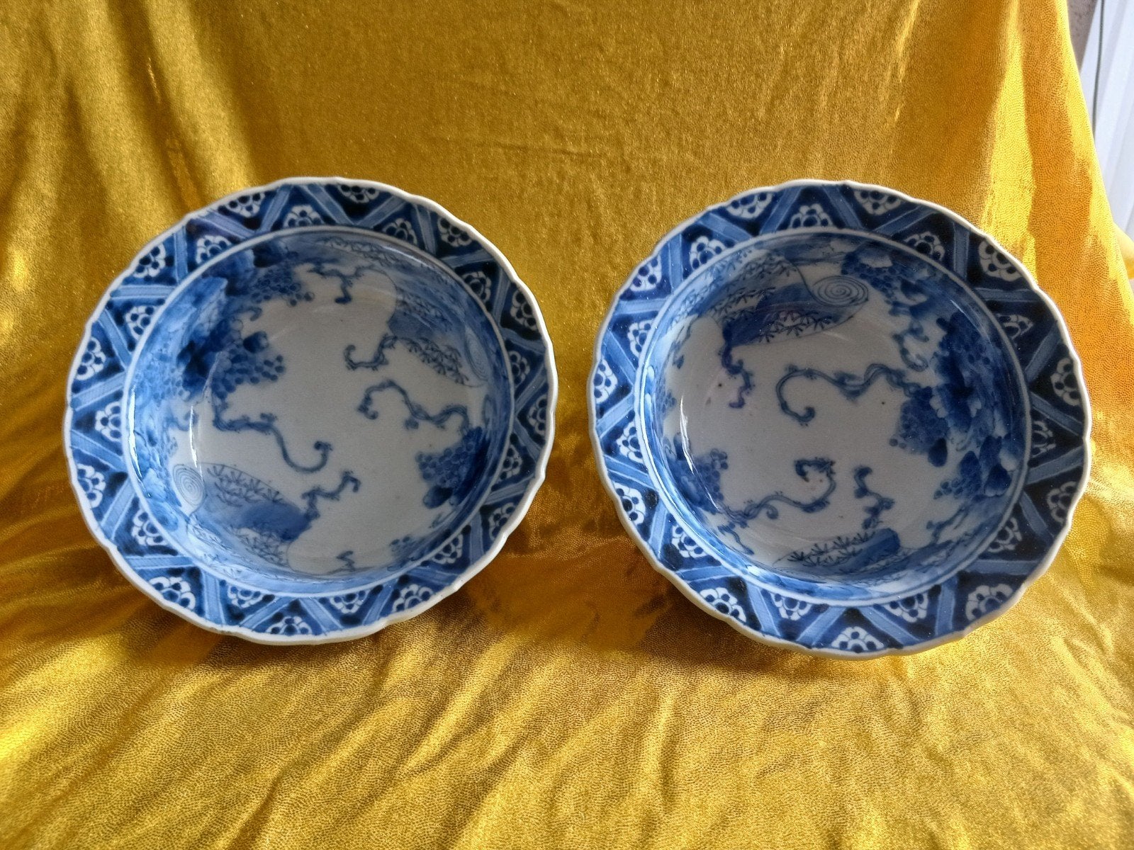 Antieke Chinese Porseleinen of aardewerk Kommen, Blauw-Wit, Antiek en Kunst, Ophalen of Verzenden