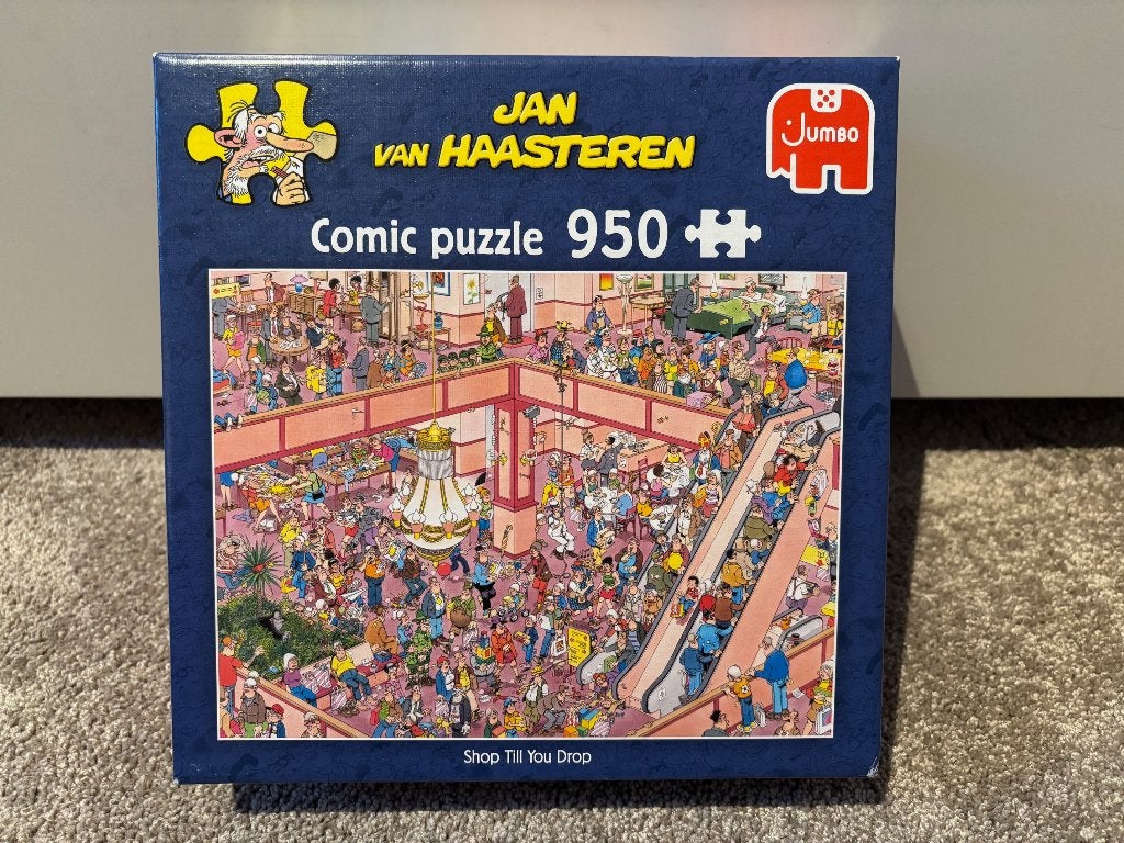 *** ALS NIEUW! Jan van Haasteren-puzzel 'Shop till you drop', Ophalen of Verzenden, 500 t/m 1500 stukjes, Zo goed als nieuw, Legpuzzel