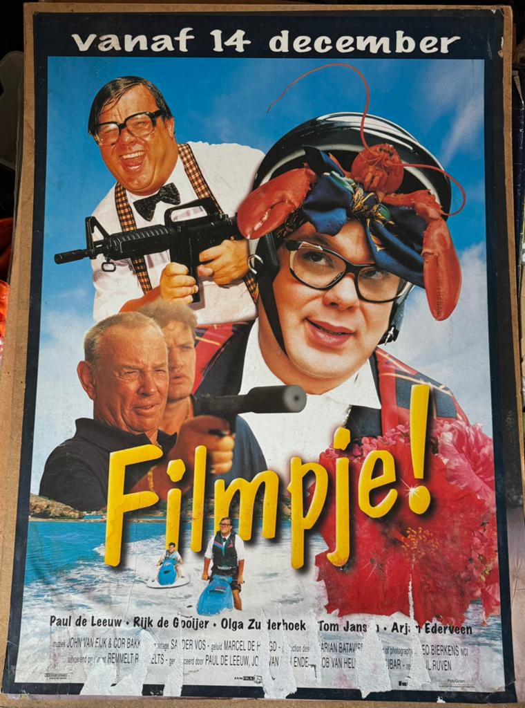 Originele filmposter van Filmpje - Paul de Leeuw, Verzamelen, Deurposter of groter, Ophalen of Verzenden, Film en Tv, Rechthoekig Staand