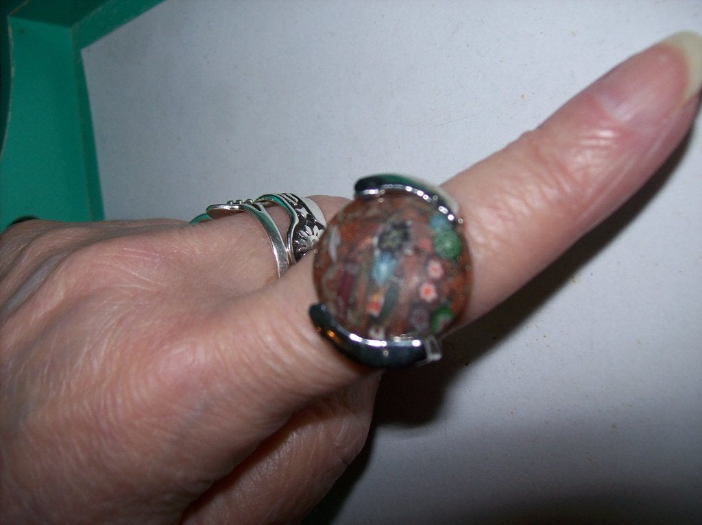 Ring Zilvertint Mooie Meer kleur steen maat 18 en 21, Verzenden, Nieuw, Dame of Heer, Met edelsteen