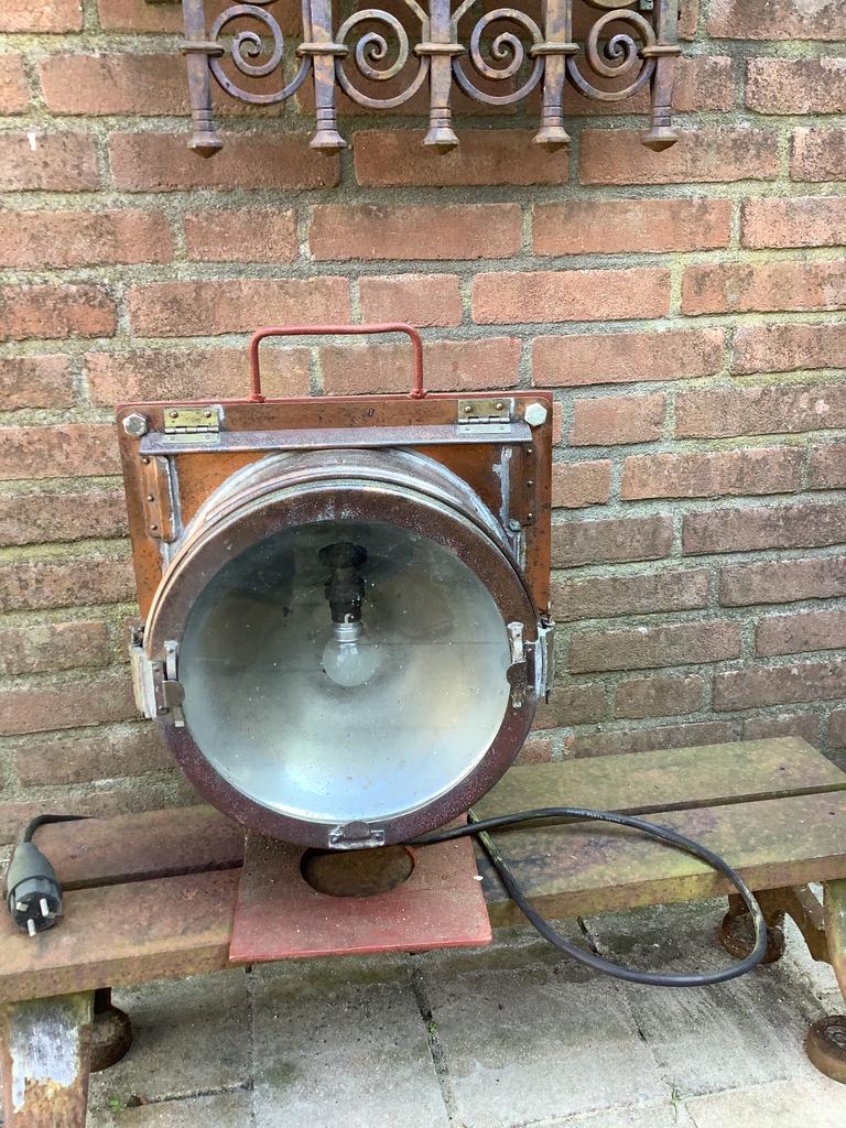 Roodkoperen locomotief lamp, Antiek en Kunst, Ophalen