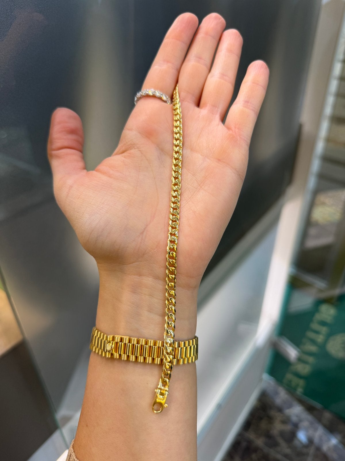 14KT Goud - 11.9 Gram - Armband - Massief - CUBAN, Ophalen, Nieuw, Goud