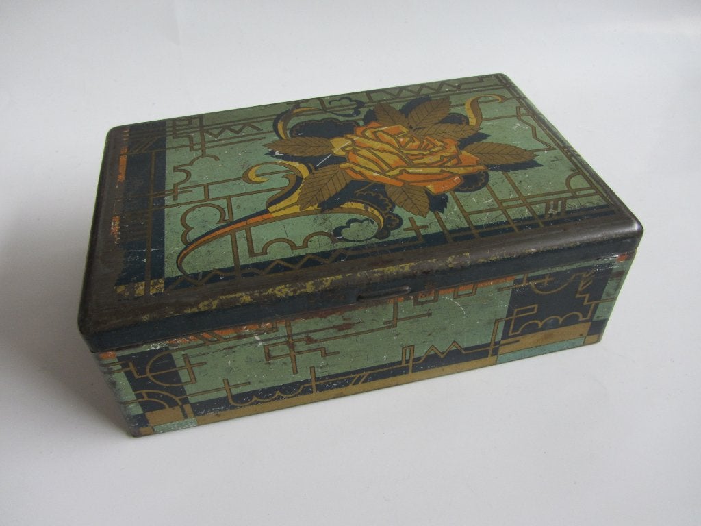 Antiek blik - Art Deco, Ophalen of Verzenden, Gebruikt, Koek(jes)