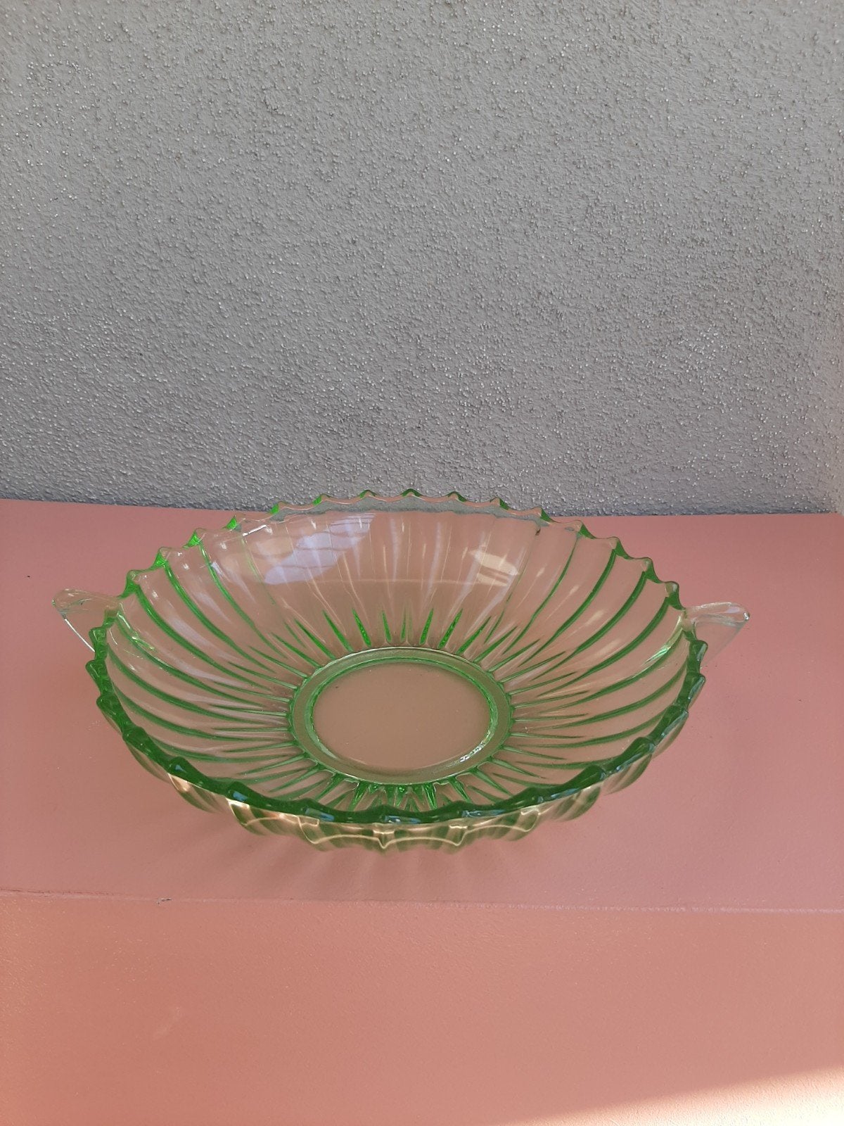 Vintage Art Deco Fruitschaal Persglas (Jaren '30), Ophalen of Verzenden