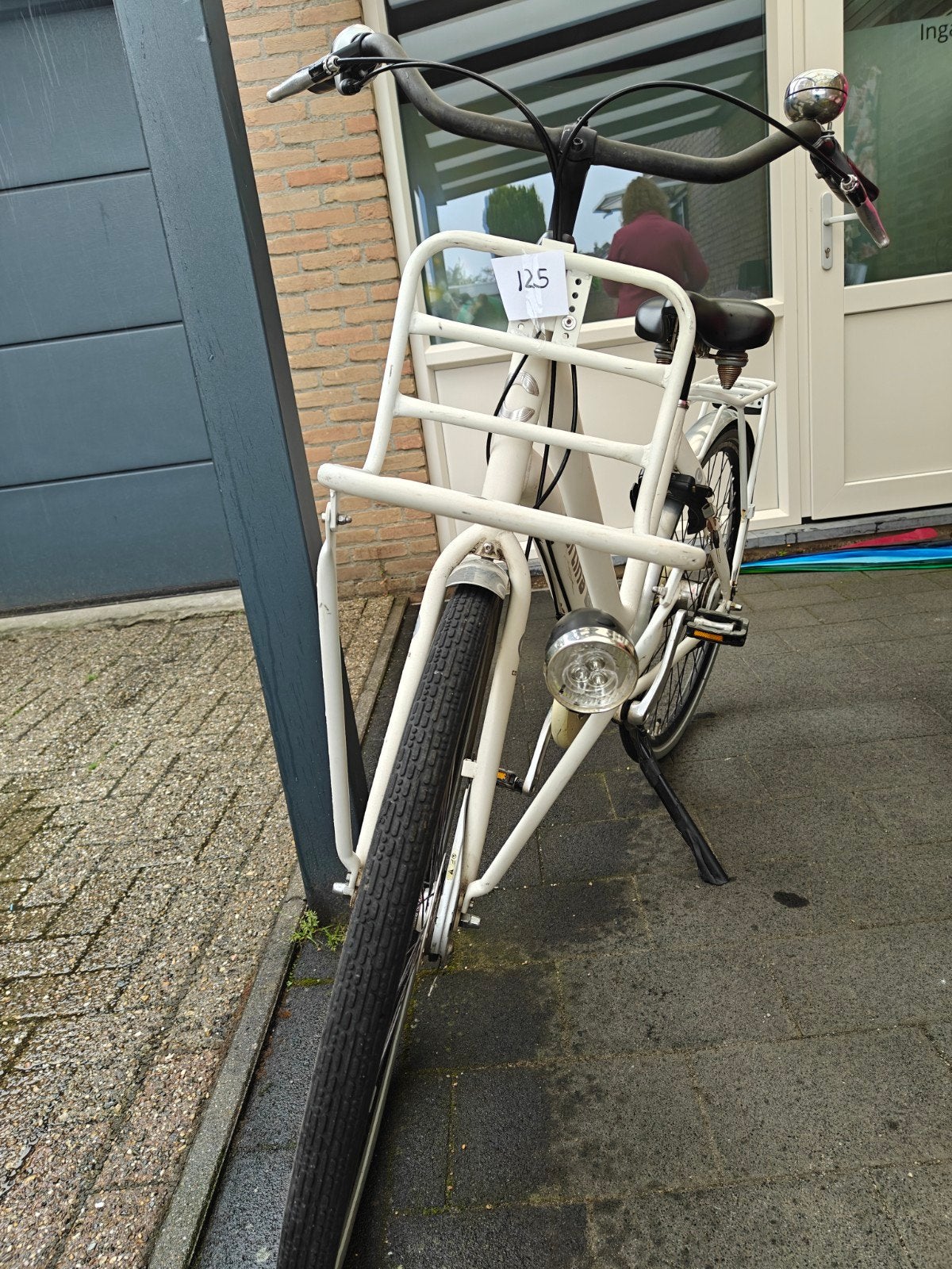 Cortina Crush Damesfiets met voordrager - Wit, Terugtraprem, Gebruikt, 50 tot 53 cm, Ophalen