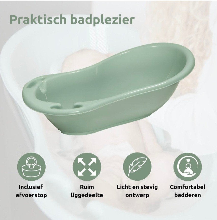 MamaLoes Babybadje met zwarte standaard en luieremmer, Gebruikt, Badje, Standaard, Ophalen