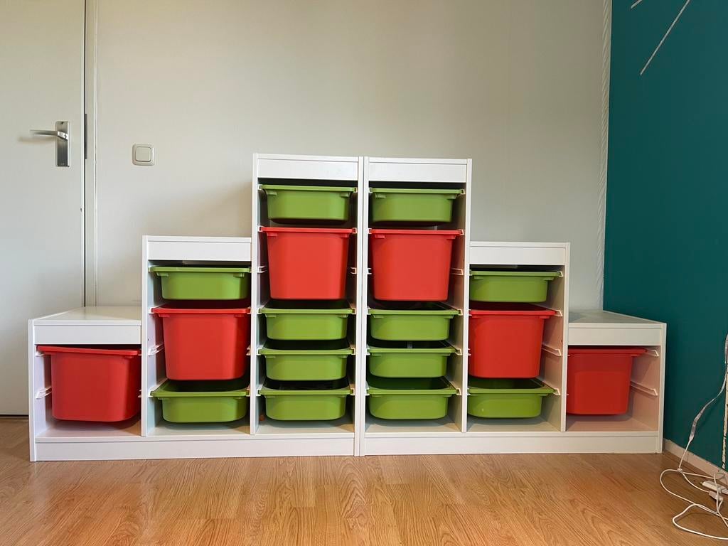 IKEA TROFAST opbergkast combinatie wit met bakken, Ophalen, Zo goed als nieuw