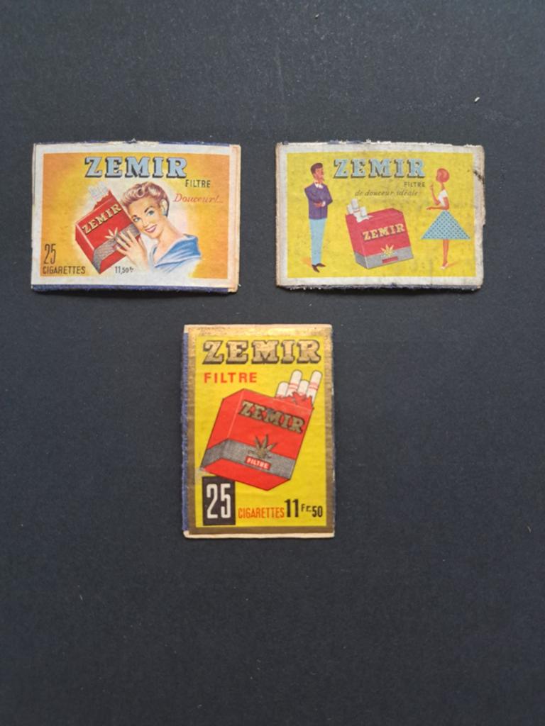 3x Zemir sigarettenmerk lucifersdoosjes, Ophalen of Verzenden, Gebruikt, Luciferdoosjes of -merken