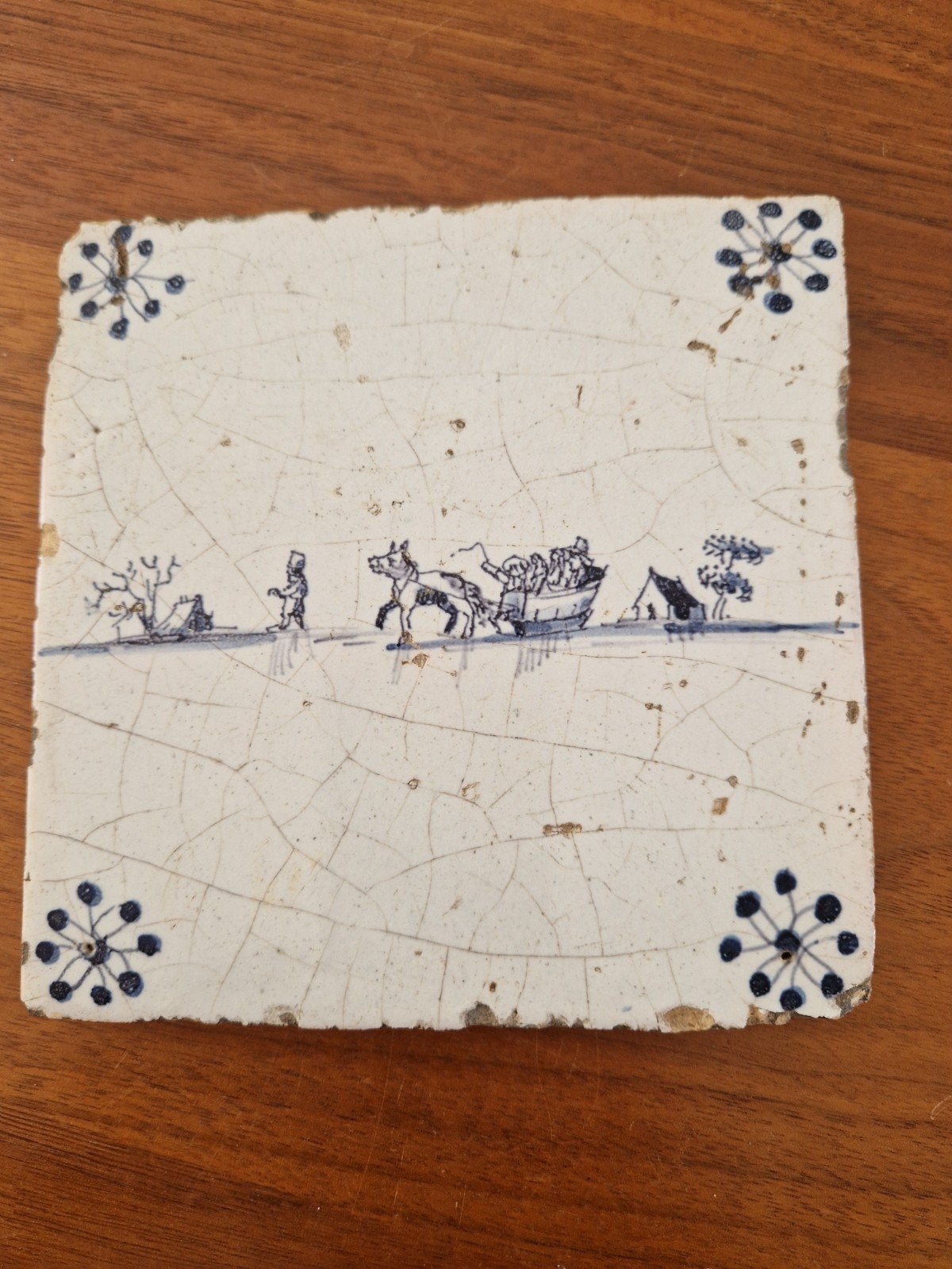 authentieke antieke wandtegel 1650 - 1700, Ophalen of Verzenden
