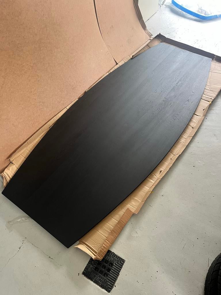 nieuw zwarte eiken (deens ovale) tafel 240x100, Ophalen, 100 tot 150 cm, Eikenhout, 200 cm of meer