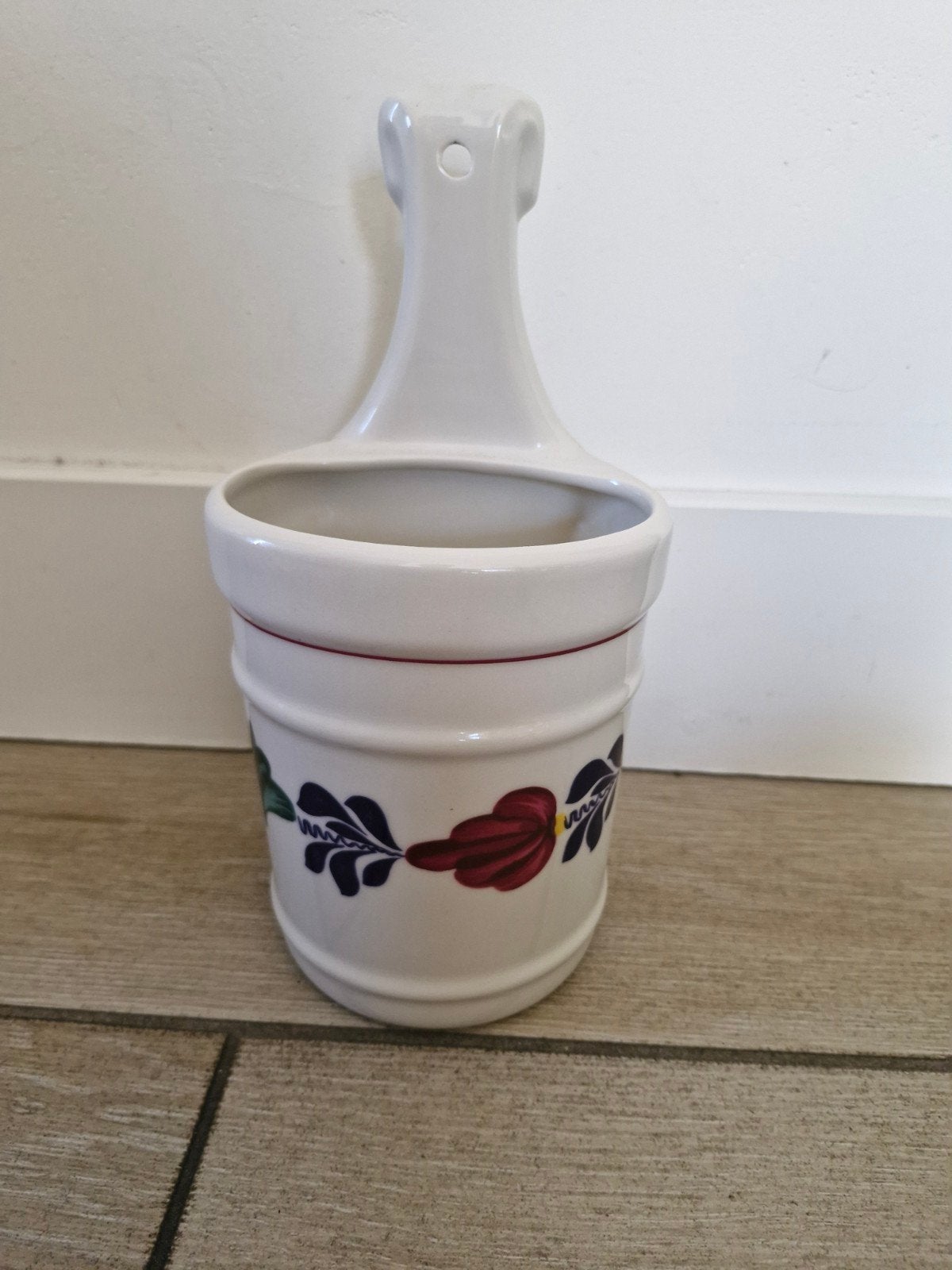 Vintage Boch Boerenbont pollepelpot / lepelpot l, Ophalen of Verzenden
