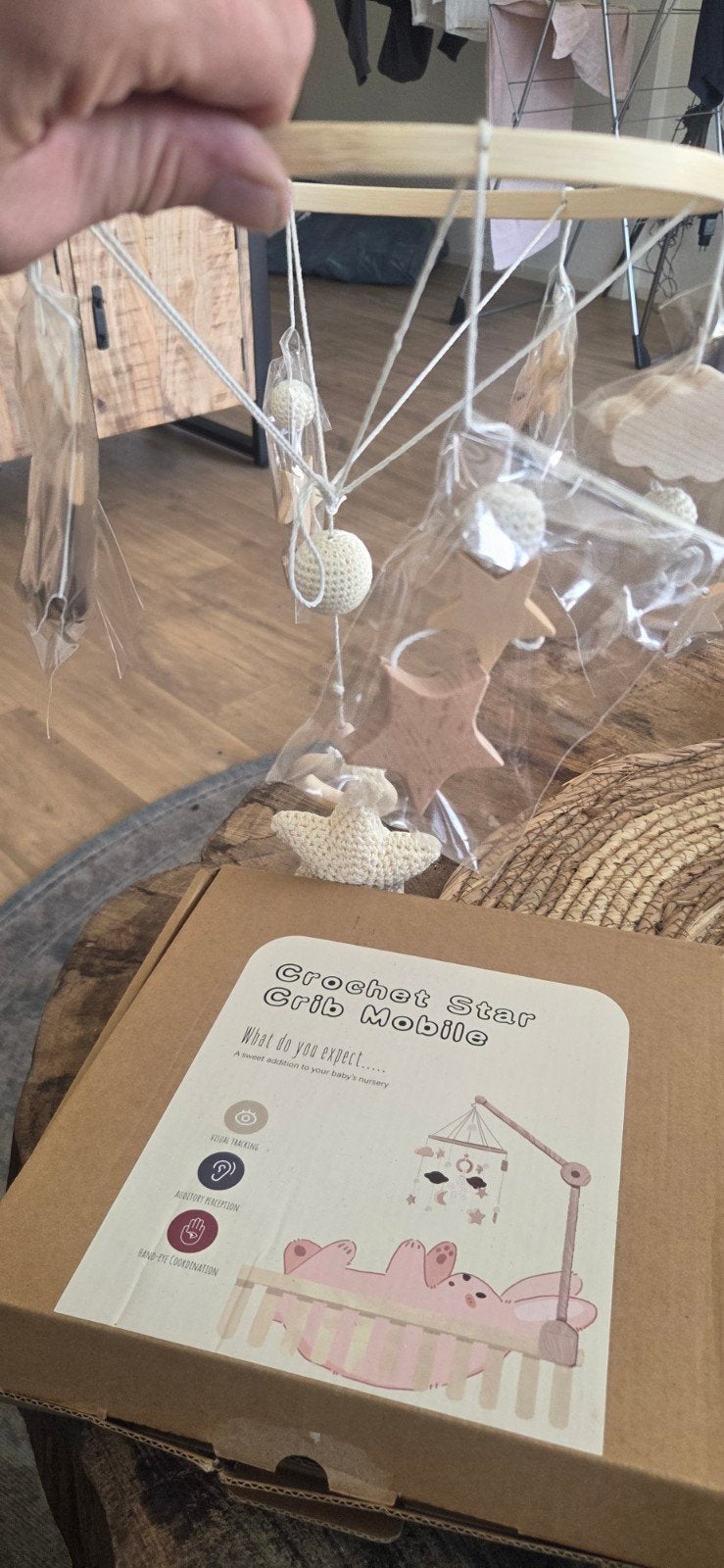 Nieuwe Gehaakte Sterren Wieg Mobiel - Baby Mobiel, Ophalen of Verzenden