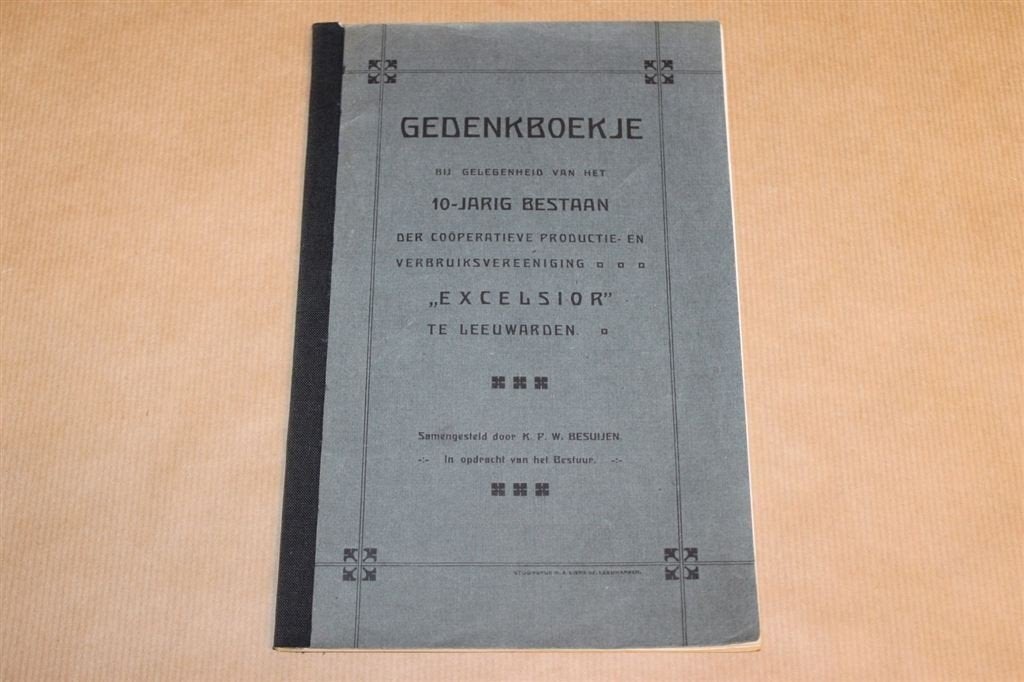 Gedenkboekje Verbruikersver. Excelsior Leeuwarden 1908, Ophalen of Verzenden, Gelezen