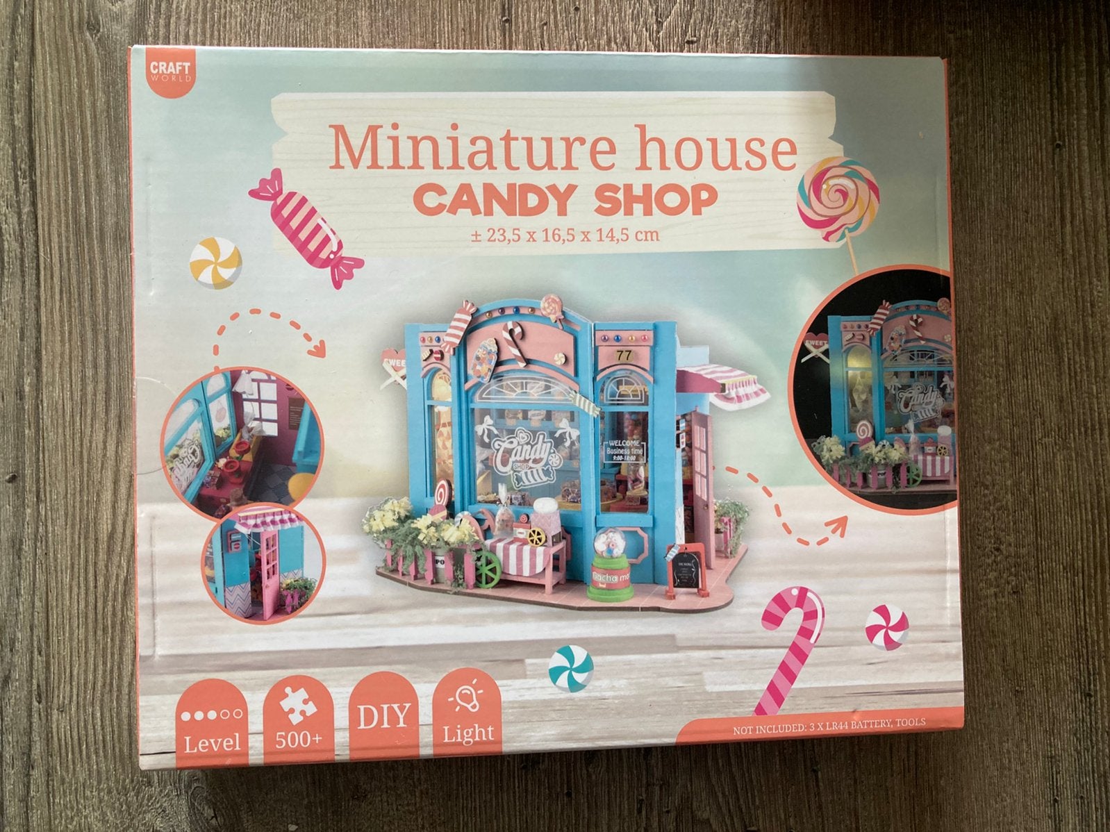 Craft World Miniature House Candy Shop, Ophalen of Verzenden, Nieuw, Hout, Knutselset