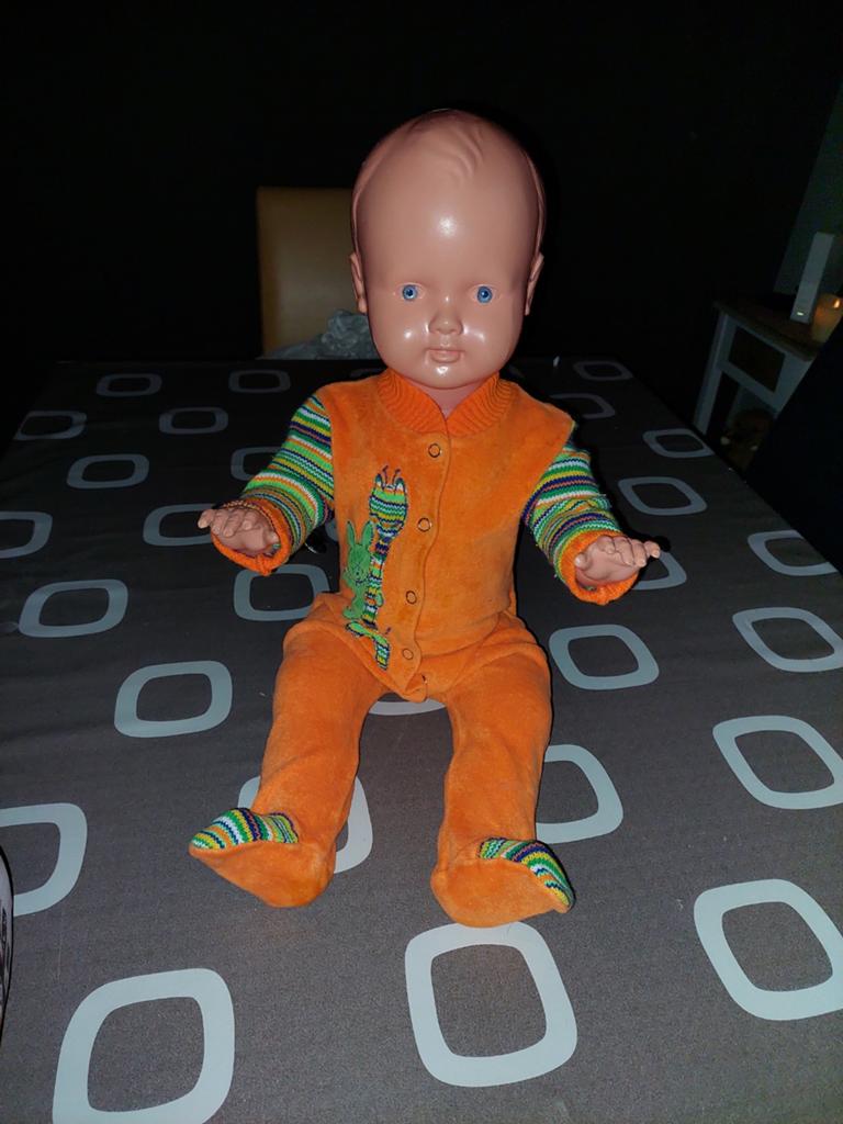 Oude Wilbras Baby Pop Meisje 62 Cm Lang. Vintage., Ophalen of Verzenden, Zo goed als nieuw, Babypop