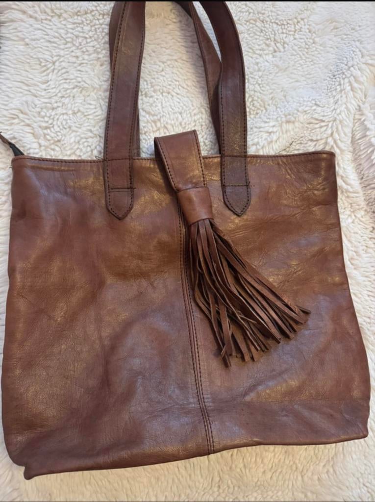 Echt leren shopper, Verzenden, Zo goed als nieuw, Shopper